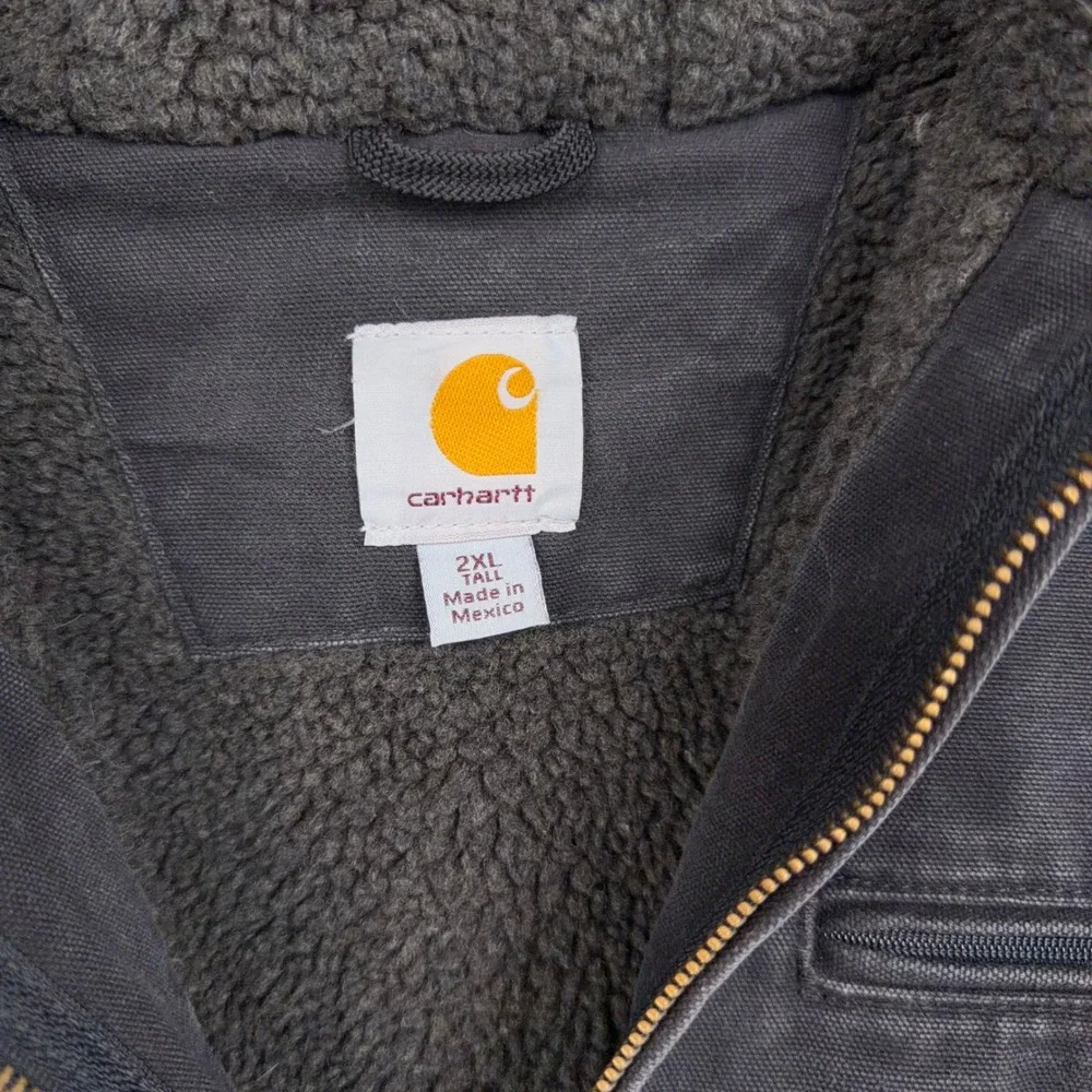 Carhartt Jacket Mens 2XL Tall Black Sandstone Detroit Sierra Workwear J141 Lined
